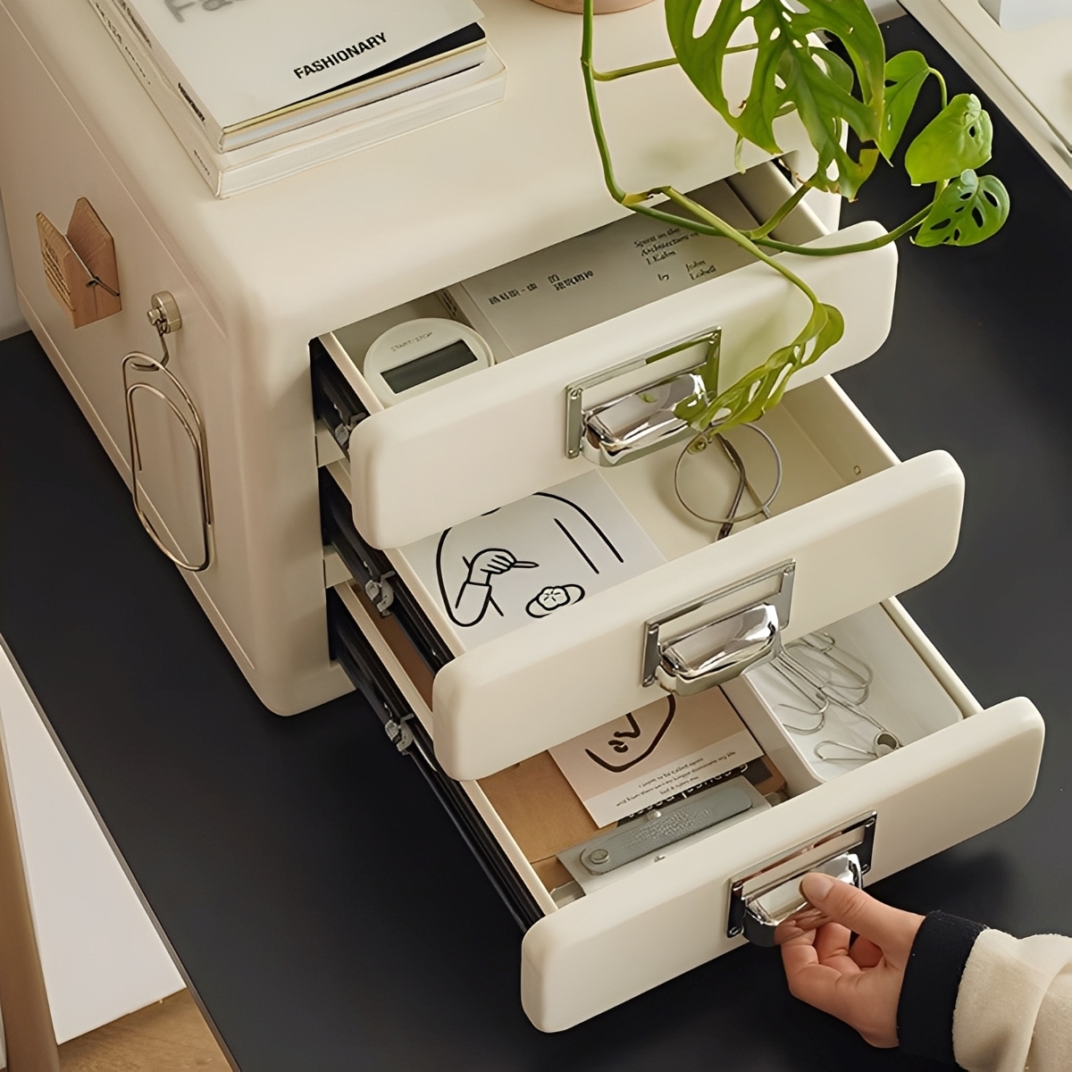 3段デスク収納ボックス