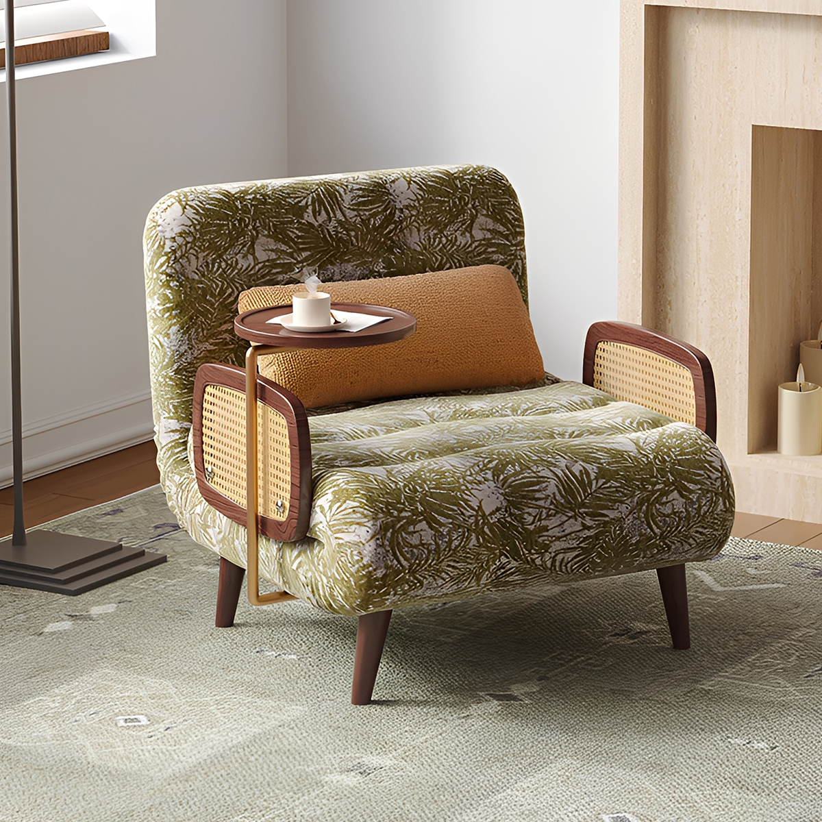 ラタン調レトロソファベッド | ヴィンテージ感と多機能性を兼ね備えた