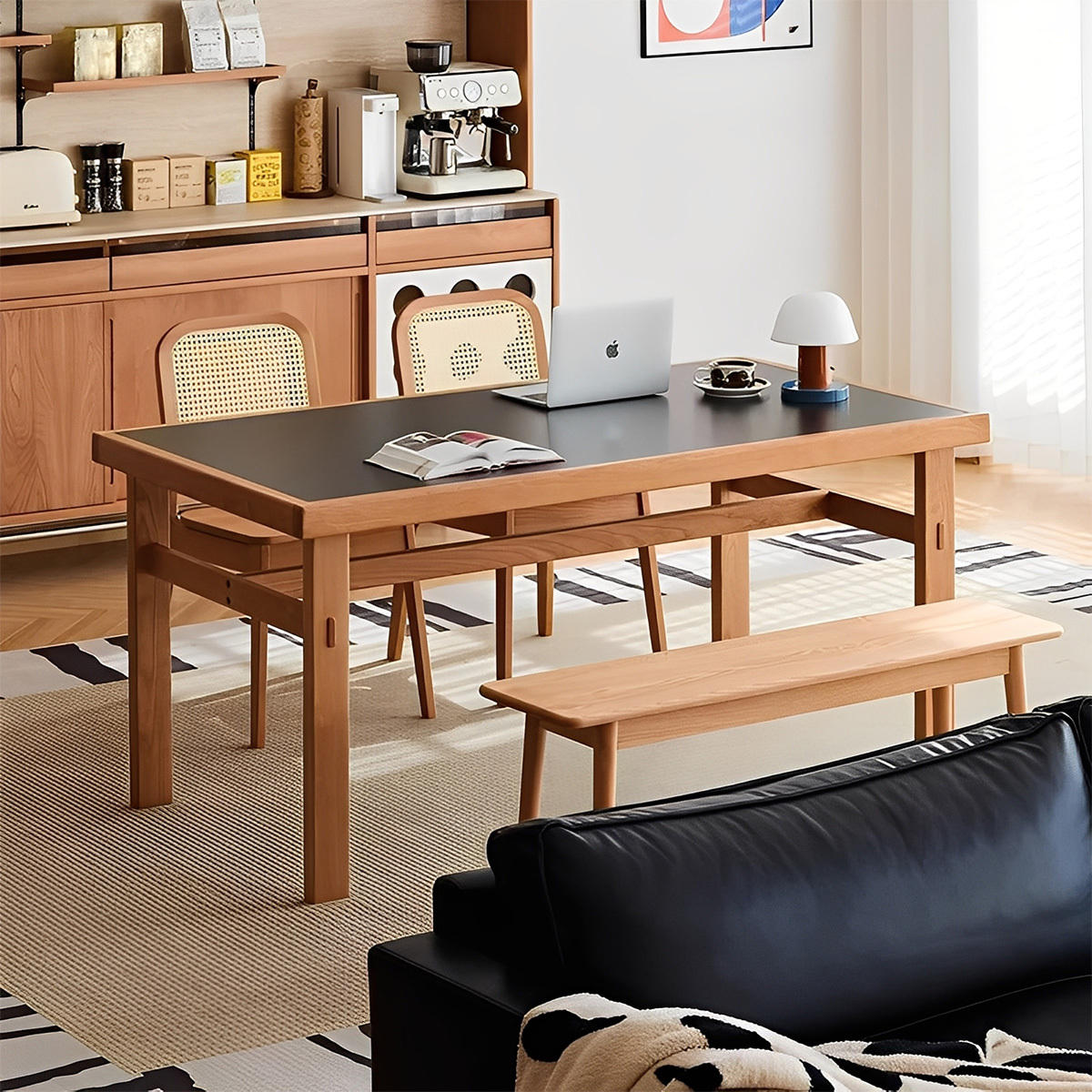 Woody Prime Cherry セラミックバイカラーダイニングテーブル | 高級感