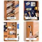 Woody Prime Cherry スリム玄関キャビネット