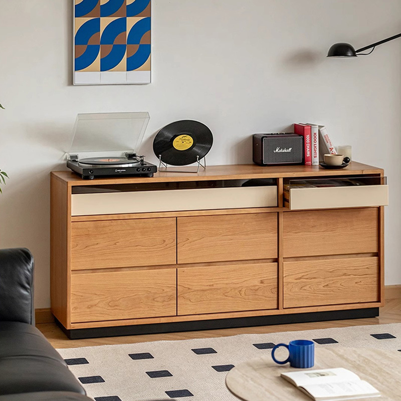 Woody Prime Cherry 天然木8マスレトロチェスト