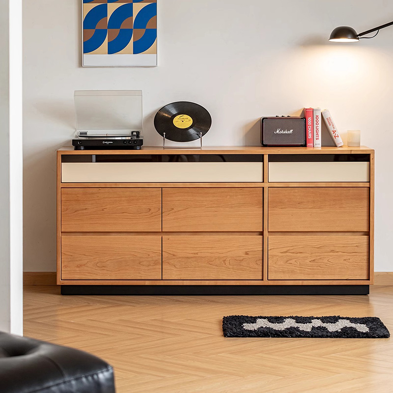 Woody Prime Cherry 天然木8マスレトロチェスト