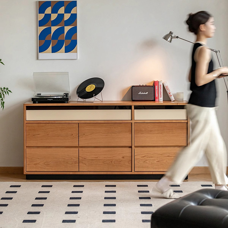 Woody Prime Cherry 天然木8マスレトロチェスト