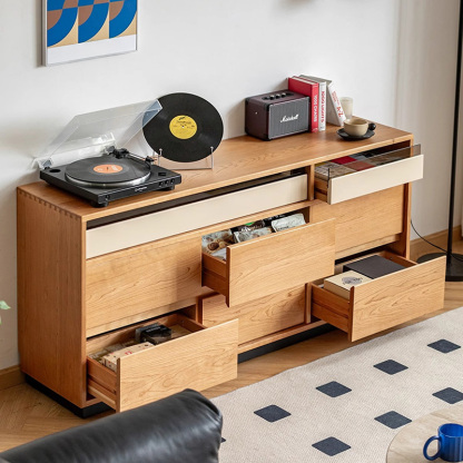 Woody Prime Cherry 天然木8マスレトロチェスト