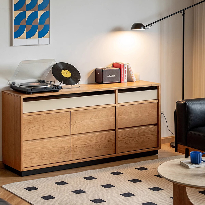 Woody Prime Cherry 天然木8マスレトロチェスト