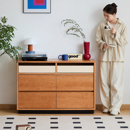 天然木6マスレトロチェスト – CAGUUU