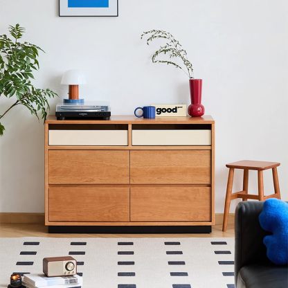 天然木6マスレトロチェスト – CAGUUU