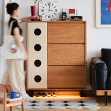Woody Prime Cherry レトロフラップ式シューズラック
