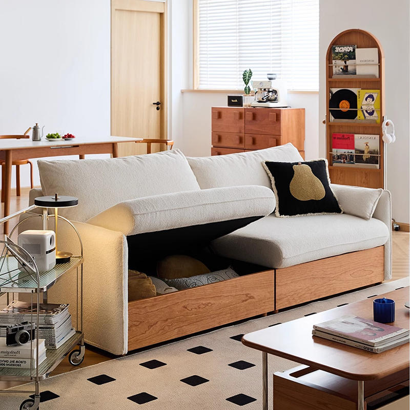 Woody Prime Cherry 大容量収納シェニール織ソファ | 柔らかな手触りと