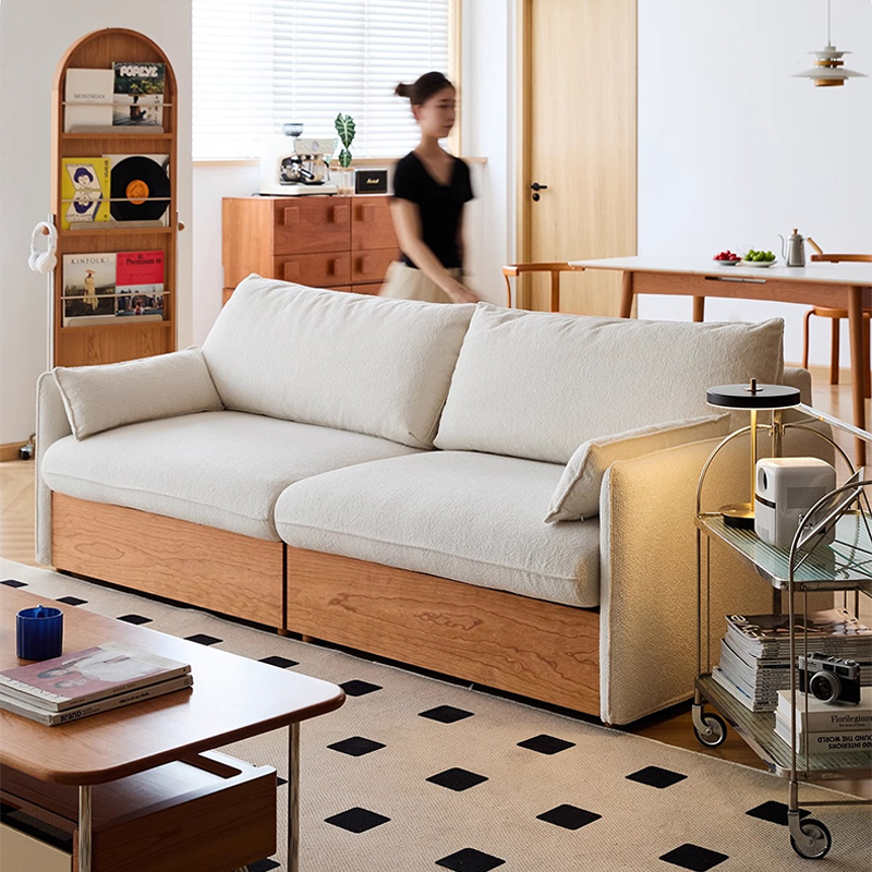 Woody Prime Cherry 大容量収納シェニール織ソファ