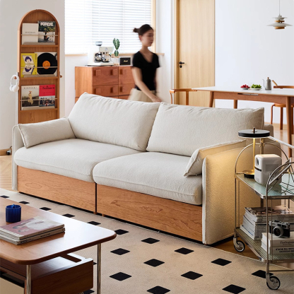 Woody Prime Cherry 大容量収納シェニール織ソファ | 柔らかな手触りと