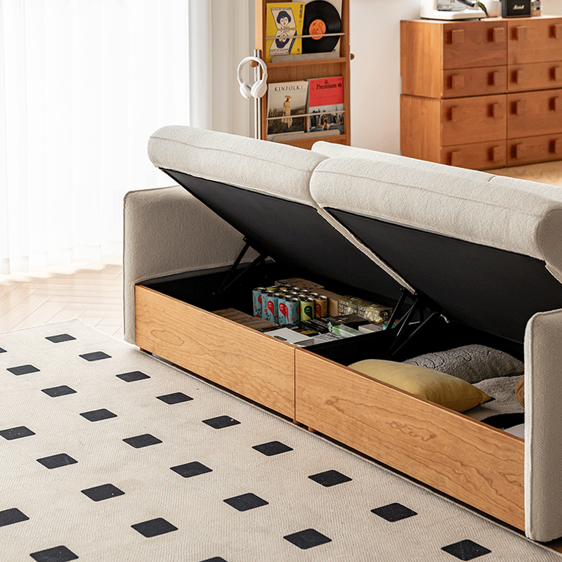 Woody Prime Cherry 大容量収納シェニール織ソファ