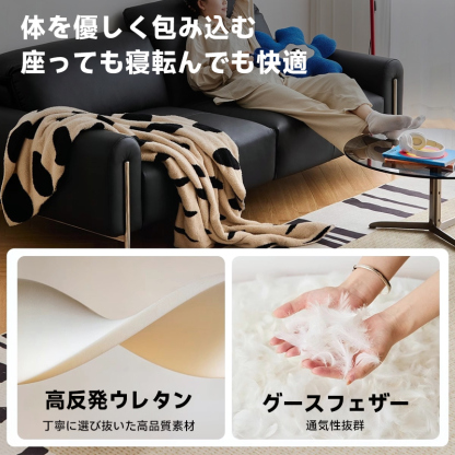 モダンブラックレザーソファ