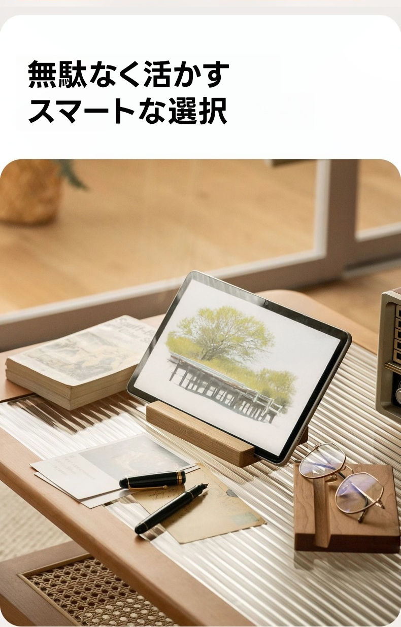 天然木　スタンド Woody Prime Cherry 天然木スマホスタンド【高級天然チェリー材