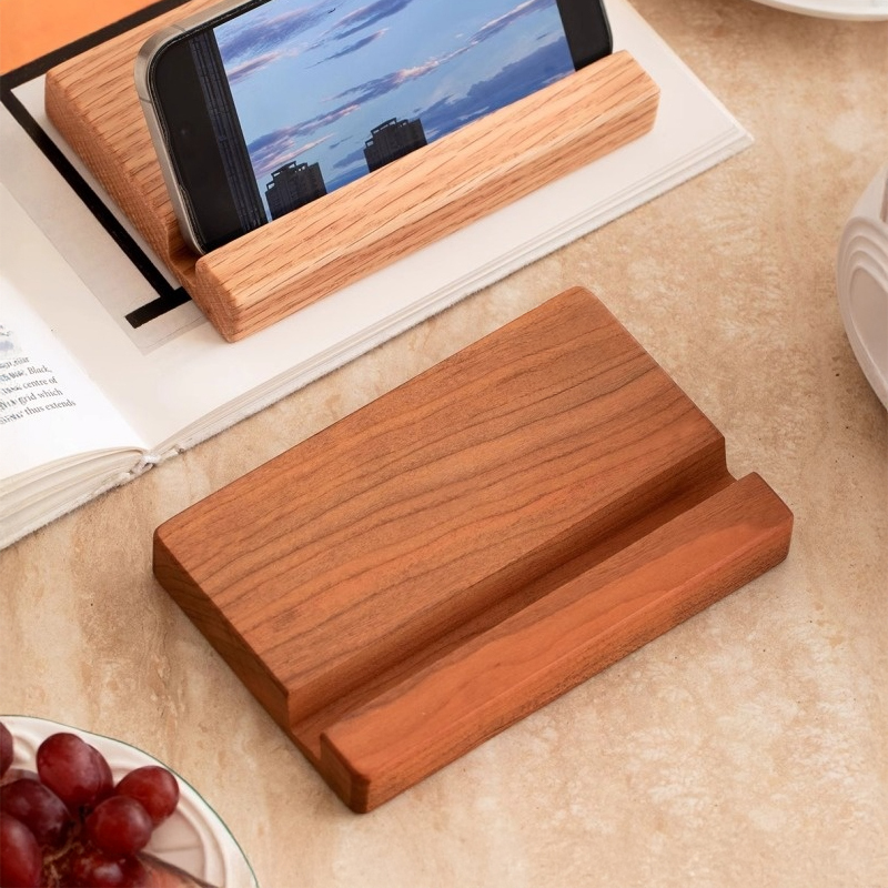 Woody Prime Cherry 天然木スマホスタンド【高級天然チェリー材】