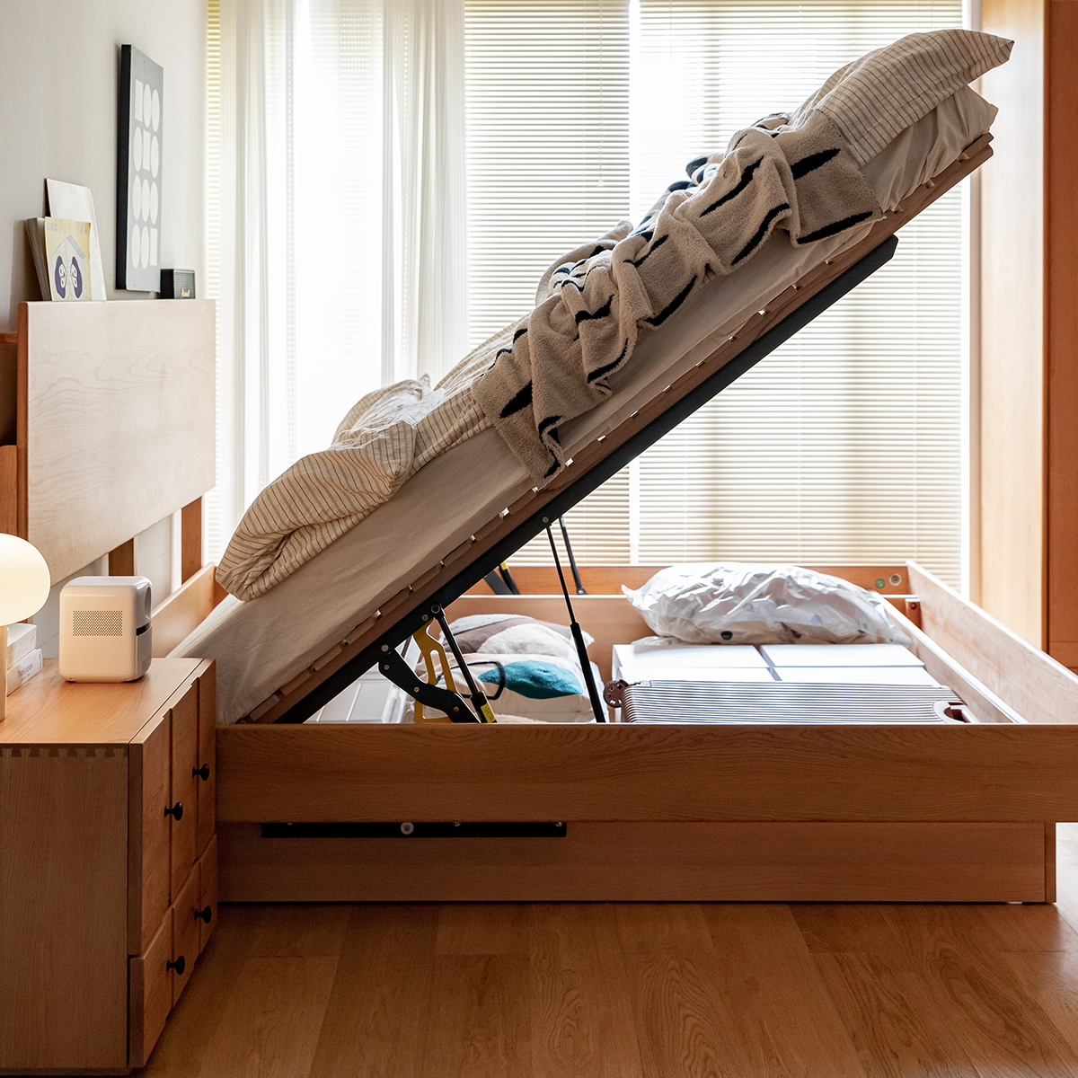 Woody Prime Cherry シンプルデザインベッドフレーム