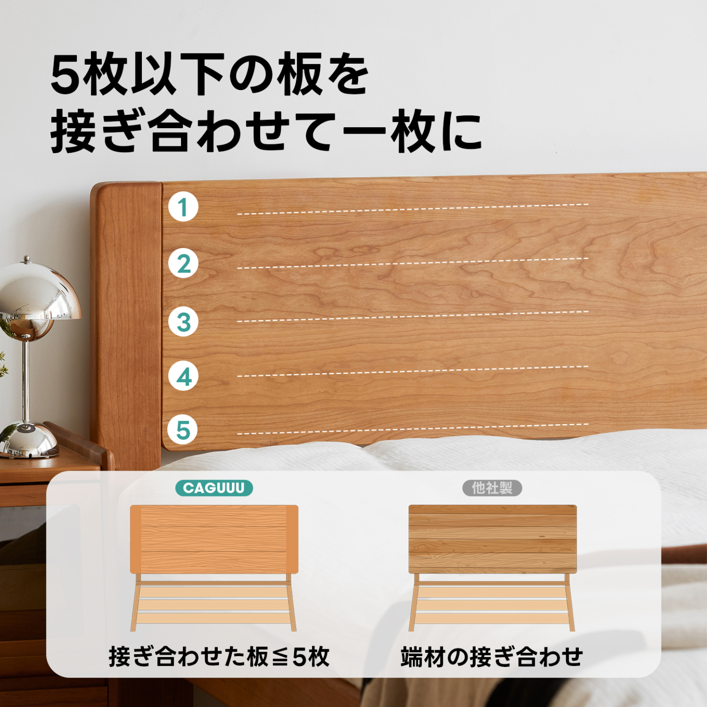 Woody Prime Cherry シンプルデザインベッド