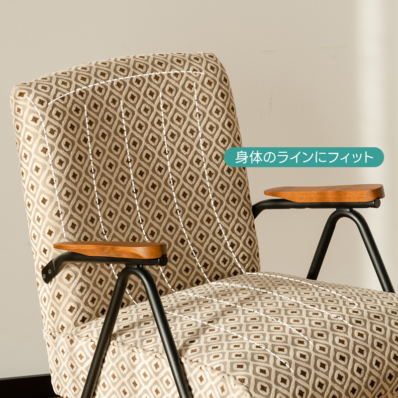 ジャカード織レトロソファチェア | ジャガード織り生地を使用した高級