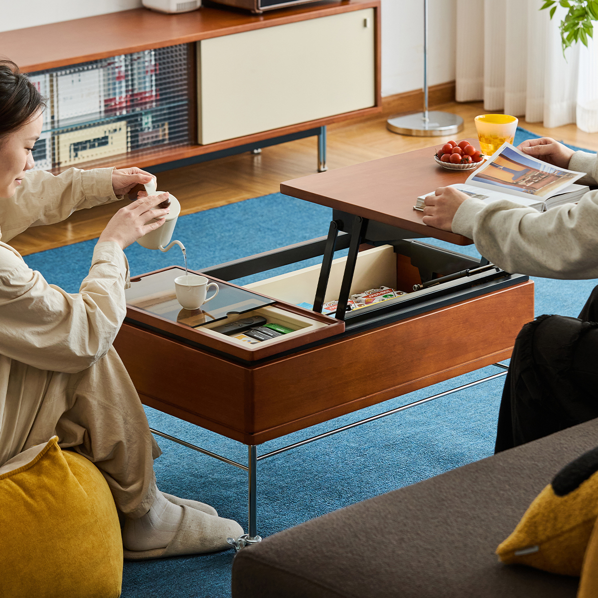 Woody Prime リフトアップ収納センターテーブル