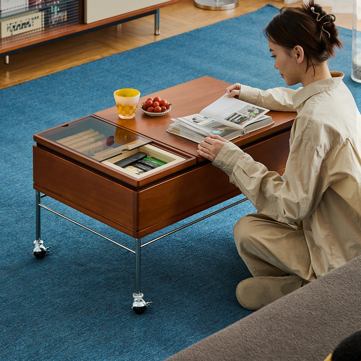 Woody Prime リフトアップ収納センターテーブル