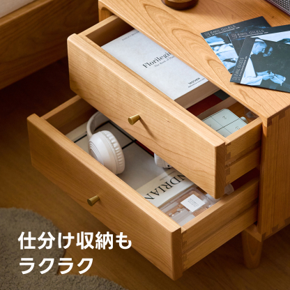 Woody Prime Cherry コンパクトナイトテーブル | 耐久性と高級感を備え