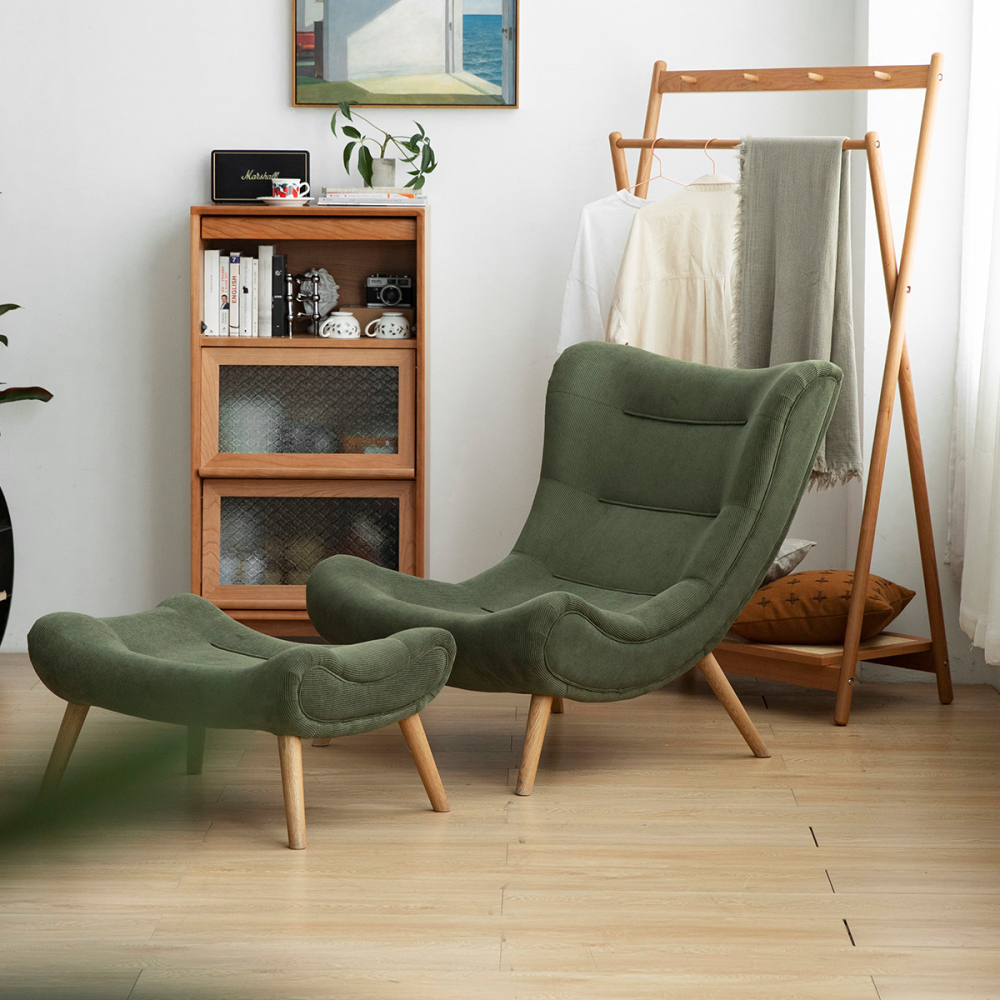 【OUTLET品】Woody Prime Oak ハイバッククッションソファチェア【高級天然ホワイトオーク材】