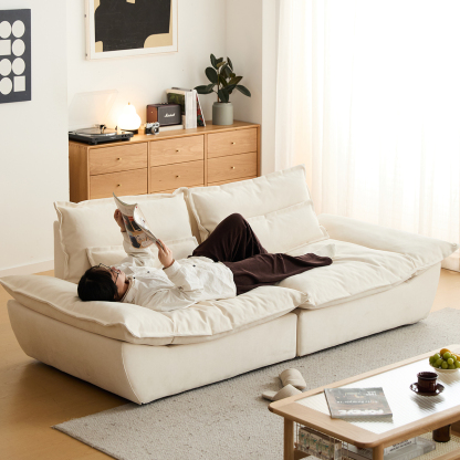 北欧風ワイドクッションソファ【カスタマイズ可】