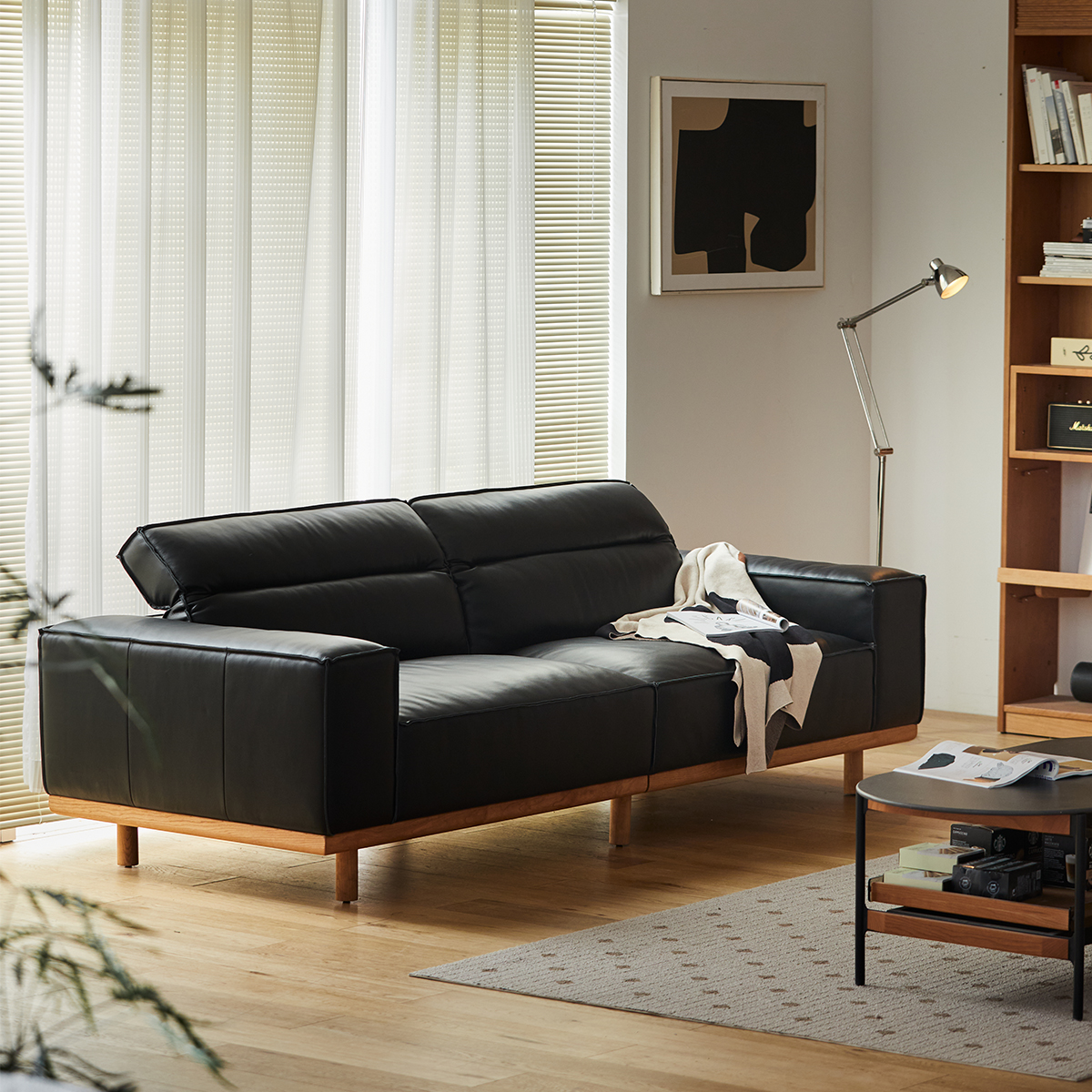 Woody Prime Cherry スクエアデザインローソファ【カスタマイズ可