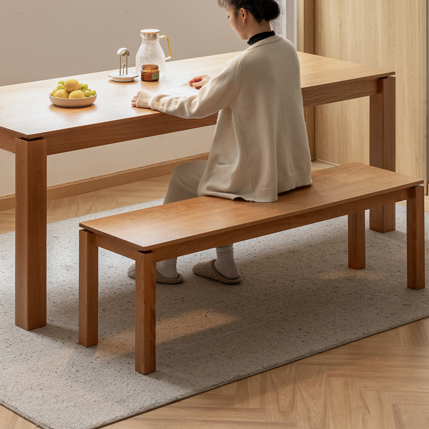 チェリーウッドダイニングベンチ