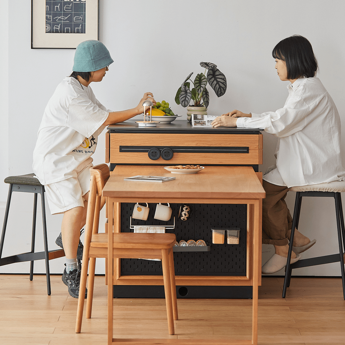 Woody Prime Cherry スチール脚カウンターチェア