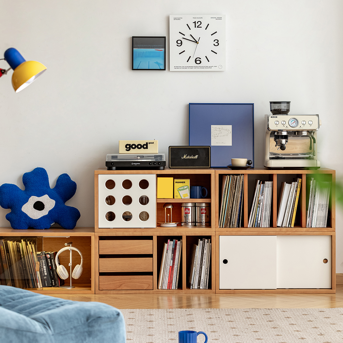 Woody Prime Cherry 組み合わせ木製収納ボックス | 北欧風デザインの多