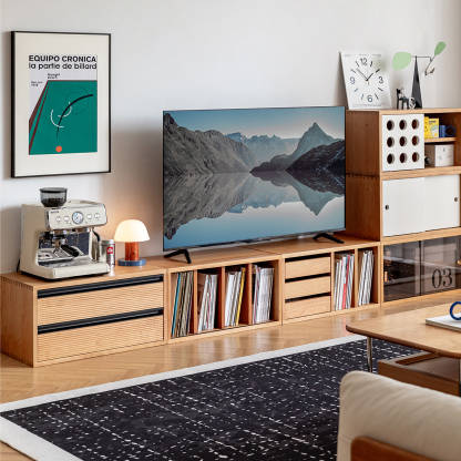 Woody Prime Cherry 組み合わせ木製収納ボックス