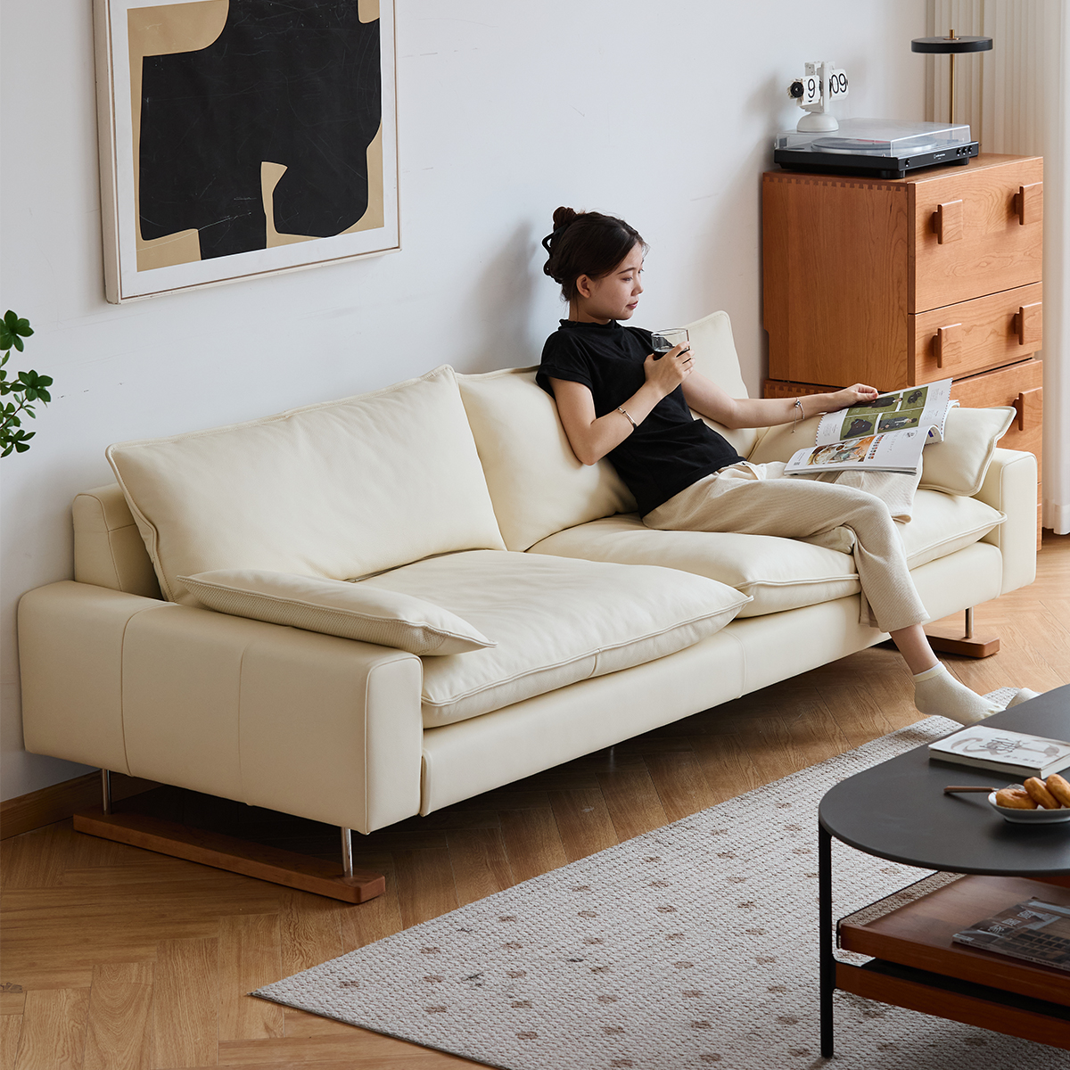 レザーリビングソファ【カスタマイズ可】