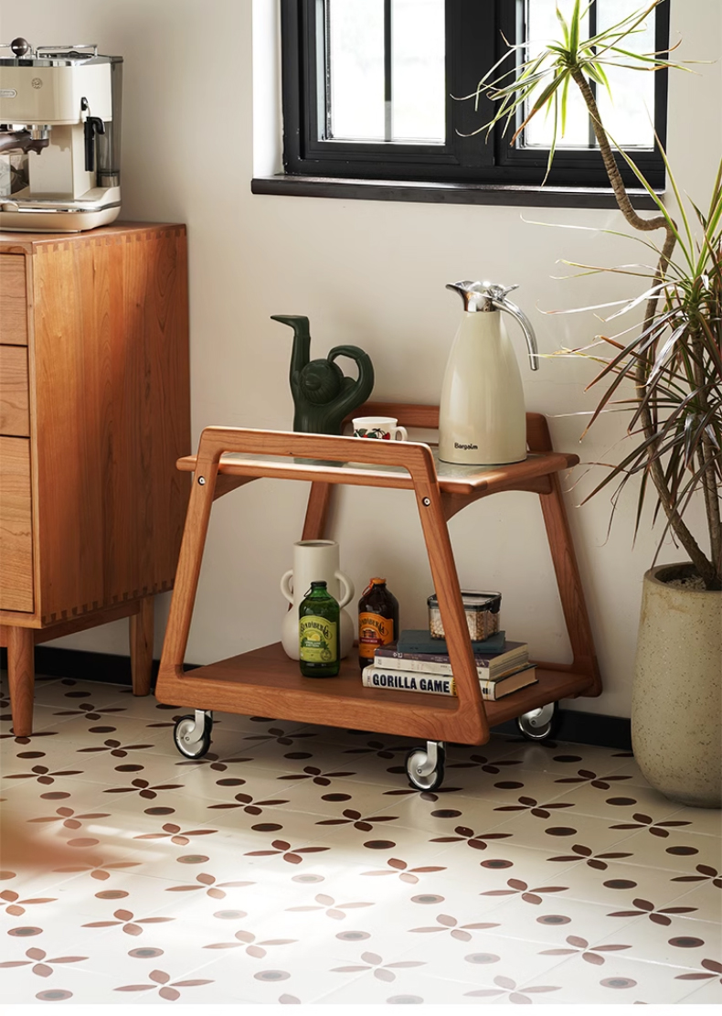 Woody Prime Cherry 木製ミニワゴン | 滑らか走行でサッと届くサイド