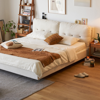 Woody Prime Cherry ふんわりクッション付き木製ベッド