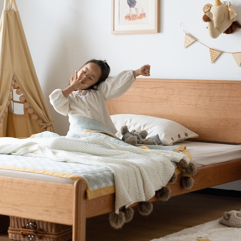 Woody Prime Cherry キッズ用木製シンプルベッド