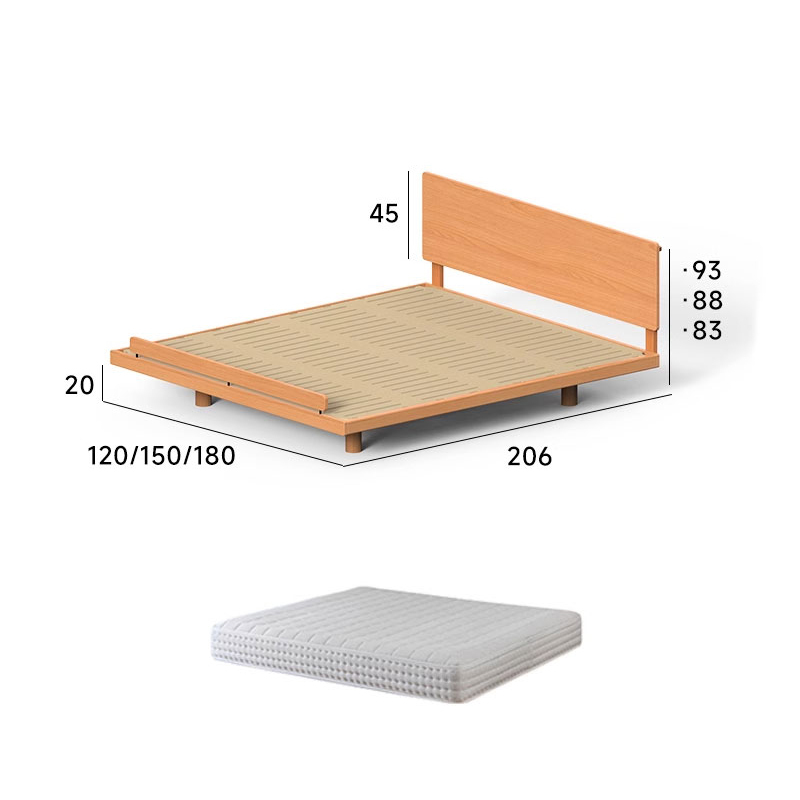 チェリー材 木製コーナーフィットベッド