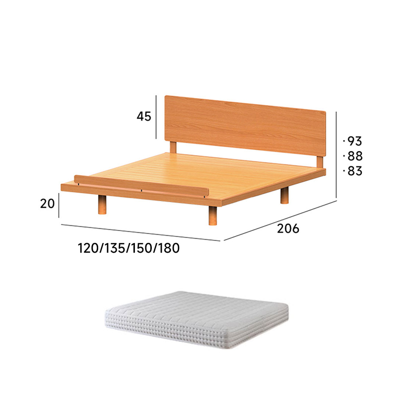チェリー材 木製コーナーフィットベッド