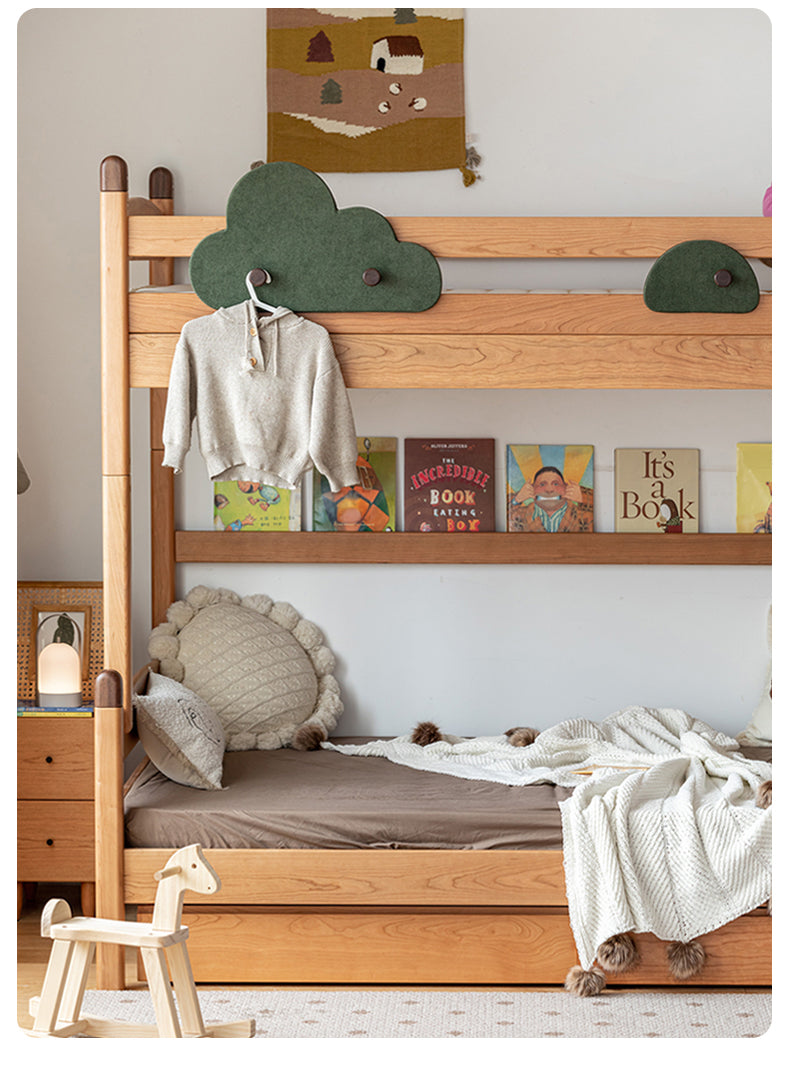 ベビー用家具 World_88 Woody Prime Cherry 省スペース子供用二段ベッド ファミリー