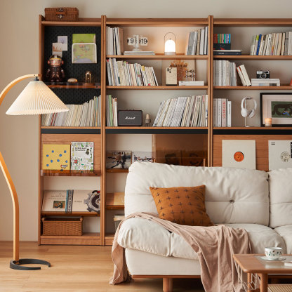 Woody Prime Cherry 多機能木製ブックシェルフ