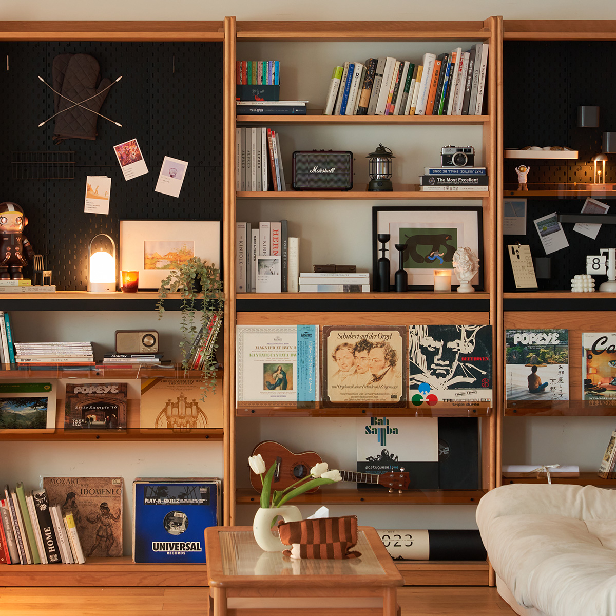 Woody Prime Cherry 多機能木製ブックシェルフ | ナチュラルな表情で多