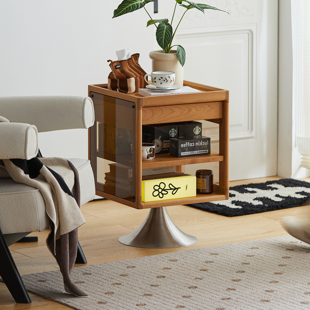 Woody Prime Cherry 回転式サイドキャビネット – CAGUUU