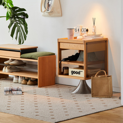 Woody Prime Cherry 回転式サイドキャビネット