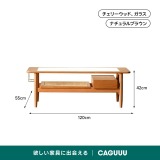 Woody Prime Oak モールガラスラタンセンターテーブル【高級天然ホワイトオーク材】 - Thumbnail 12