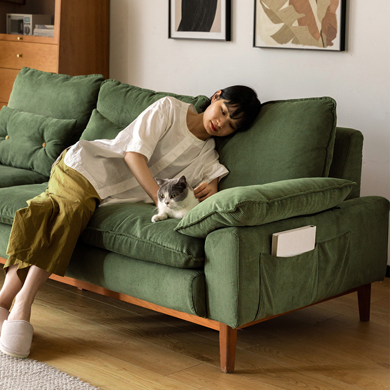 コーデュロイクッションソファ