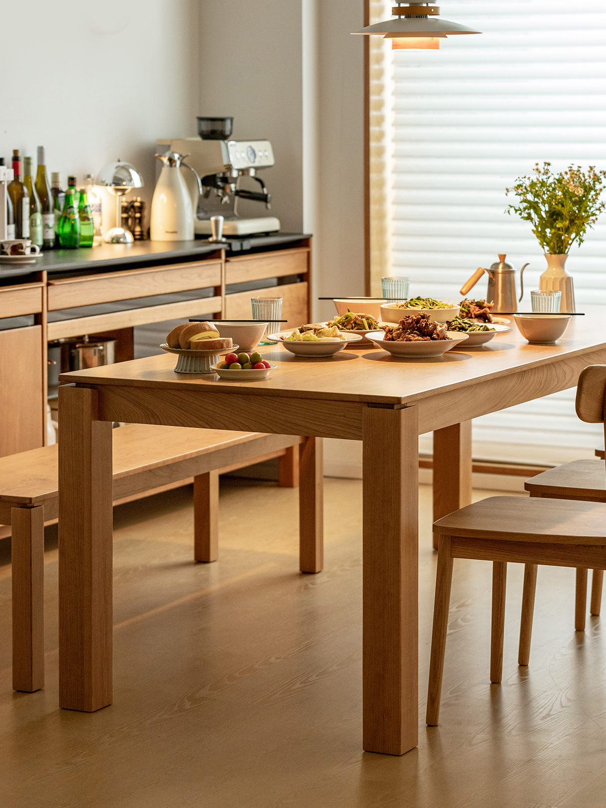 Woody Prime Cherry ワイドダイニングテーブル