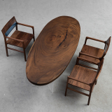 Ever Wood 木製楕円形ダイニングテーブル天板