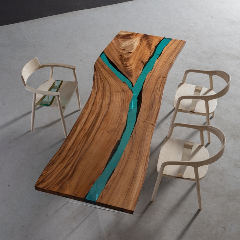 手付金】Ever Wood 天然木リバーテーブル天板 | 自然美と職人技の融合