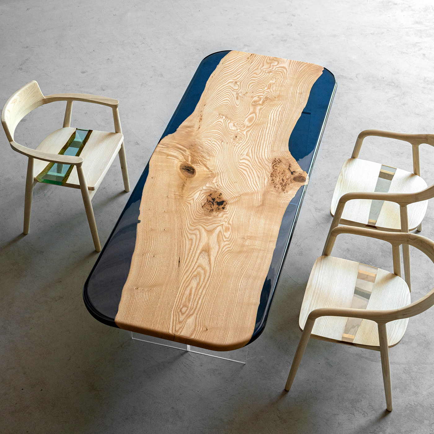 【手付金】Ever Wood ホワイトアッシュ製ローテーブル天板