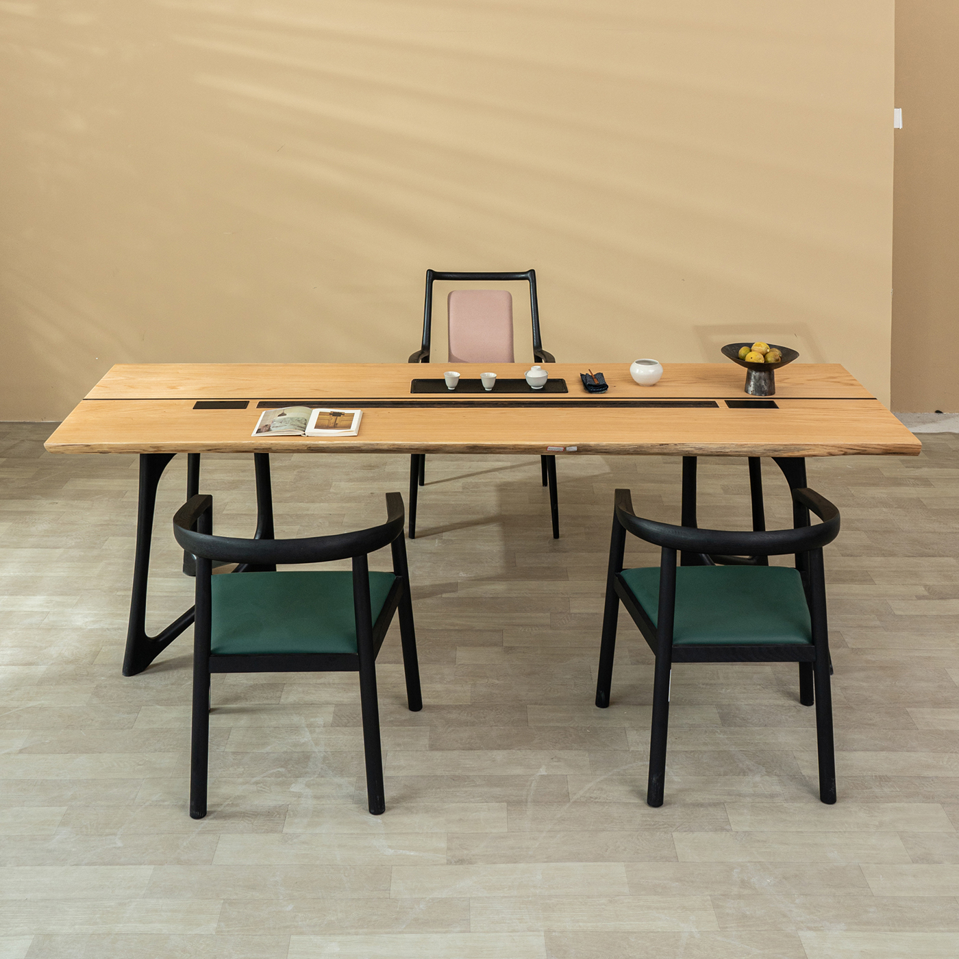 【手付金】Ever Wood レッドオーク製ロングテーブル天板